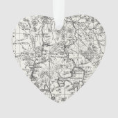  kaart van het nationale park van Yellowstone Ornament (voorkant)