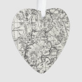  kaart van het nationale park van Yellowstone Ornament (voorkant)