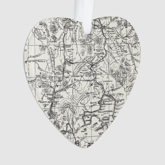  kaart van het nationale park van Yellowstone Ornament (voorkant)