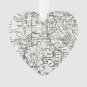  kaart van het nationale park van Yellowstone Ornament (achterkant)