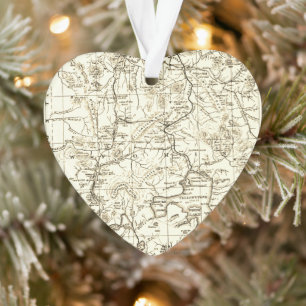  kaart van het nationale park van Yellowstone Sepi Ornament