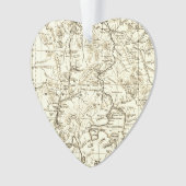  kaart van het nationale park van Yellowstone Sepi Ornament (voorkant)