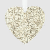  kaart van het nationale park van Yellowstone Sepi Ornament (voorkant)