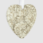  kaart van het nationale park van Yellowstone Sepi Ornament (voorkant)