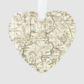  kaart van het nationale park van Yellowstone Sepi Ornament (achterkant)