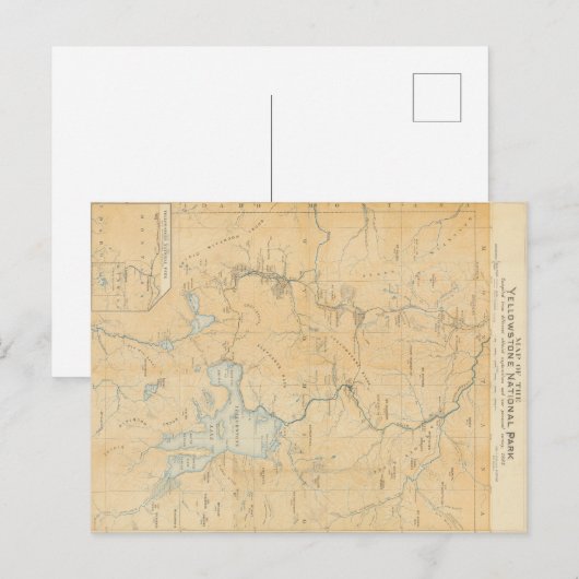  kaart van het nationale park Yellowstone (Voorkant / Achterkant)