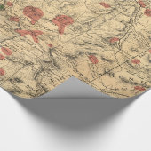  kaart van het nationale park Yellowstone (1881) Cadeaupapier (Hoek)