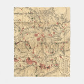 kaart van het nationale park Yellowstone (1881) Fleece Deken (Voorkant)