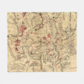  kaart van het nationale park Yellowstone (1881) Fleece Deken (Voorkant (Horizontaal))