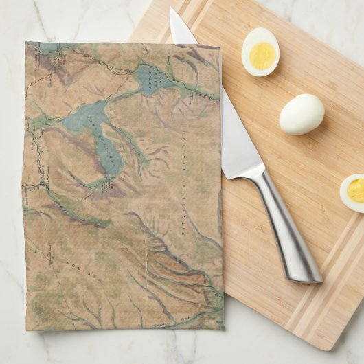  kaart van het nationale park Yellowstone (1914) Theedoek (Quarter Fold)