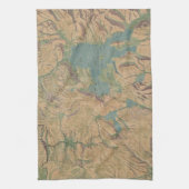  kaart van het nationale park Yellowstone (1914) Theedoek (Verticaal)