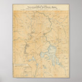 kaart van het nationale park Yellowstone Poster (Voorkant)