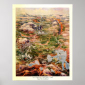 kaart van het nationale park Yellowstone Poster (Voorkant)