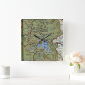  kaart van het nationale park Yellowstone Vierkante Klok (Huis)