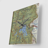  kaart van het nationale park Yellowstone Vierkante Klok (Hoek)