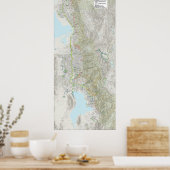 Kaart van het Netwerk van het Voorspoor van Wasatc Poster (Keuken)