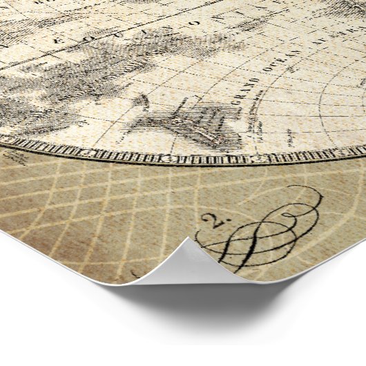  kaart van het noordelijk halfrond poster (Hoek)