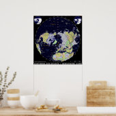 Kaart van het noordelijk halfrond poster (Keuken)