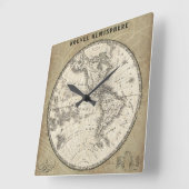  kaart van het noordelijk halfrond vierkante klok (Hoek)