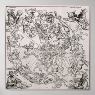 Kaart van het noordelijk luchtruim poster