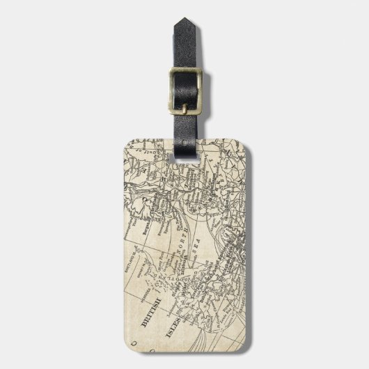  kaart van het noordelijk Zee op de Britse eilande Bagagelabel (Voorkant verticaal)