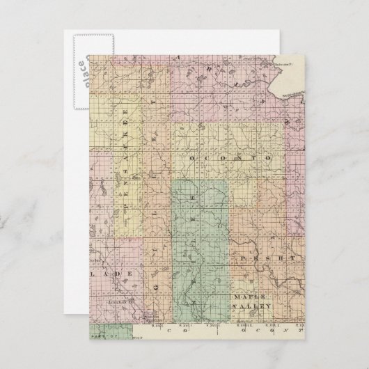 Kaart van het noordelijke deel van het district Oc (Voorkant / Achterkant)