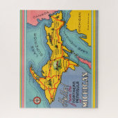 Kaart van het noordelijke schiereiland van Michiga Legpuzzel (Verticaal)