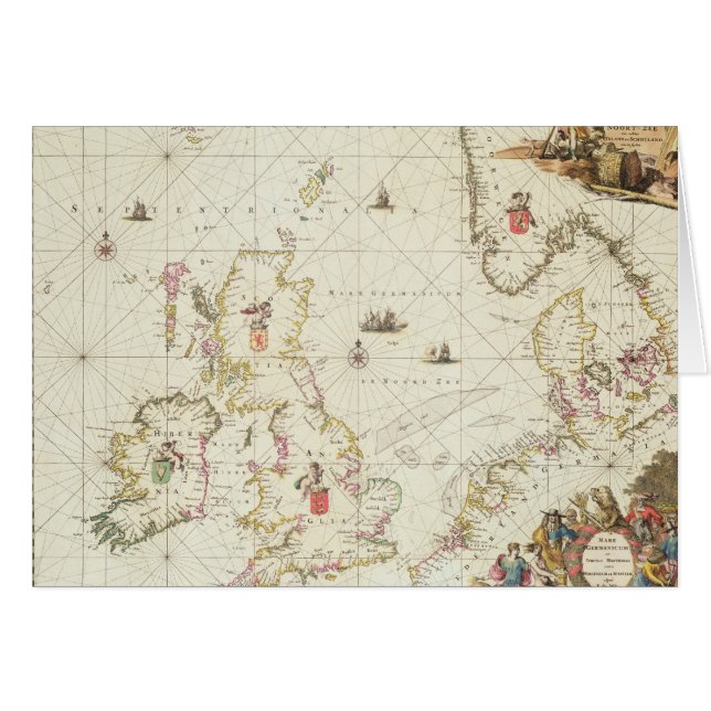 Kaart van het Noorden Zee, c.1675 (Voorkant Horizontaal)