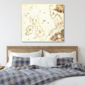 Kaart van het Noorden Zee, c.1675 Canvas Afdruk (Insitu (Slaapkamer))