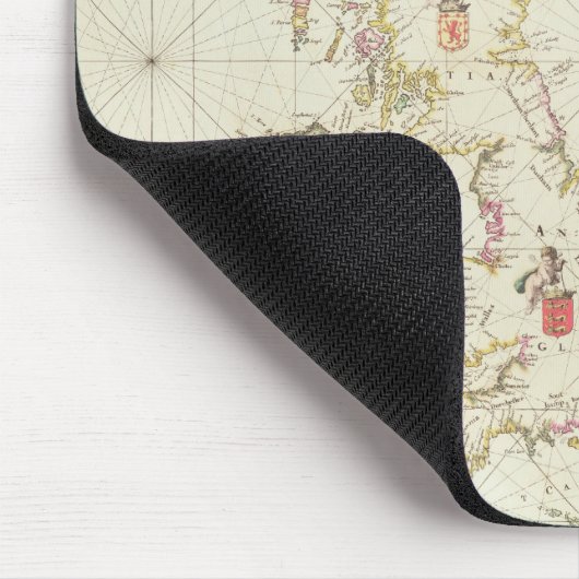 Kaart van het Noorden Zee, c.1675 Muismat (Hoek)