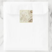 Kaart van het Noorden Zee, c.1675 Vierkante Sticker (Tas)