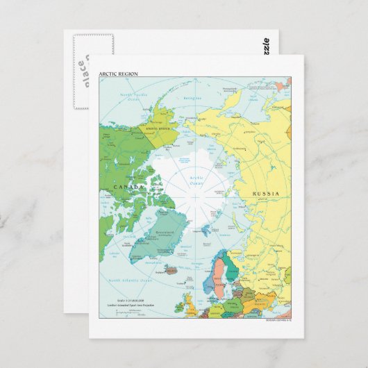 Kaart van het Noordpoolgebied (Voorkant / Achterkant)