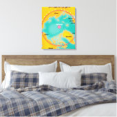 Kaart van het noordpoolgebied in de Arctische regi Canvas Afdruk (Insitu (Slaapkamer))