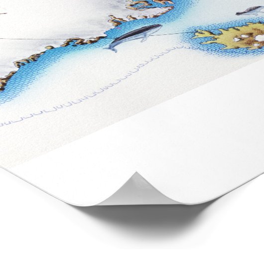 Kaart van het Noordpoolgebied Poster (Hoek)