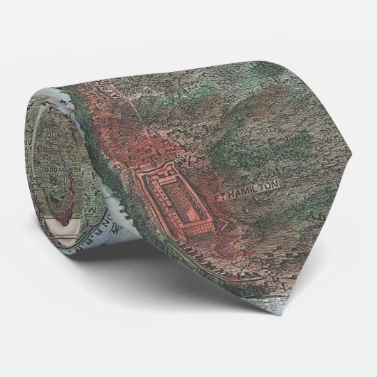  kaart van het NYC-gebied (1871) Stropdas (Opgerold)