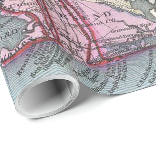  kaart van het NYC-metrogebied (1880) Cadeaupapier (Rol Hoek)