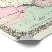 Kaart van het oliegebied Pennsylvania Poster (Hoek)