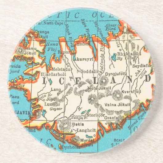 kaart van het Onderzetter van IJSLAND Beermat (Voorkant)