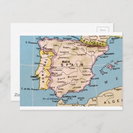 Kaart van het  ontwerp van Spanje (Voorkant / Achterkant)