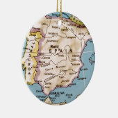 Kaart van het  ontwerp van Spanje Keramisch Ornament (Rechts)