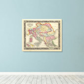 Kaart van het Oostenrijkse rijk Canvas Afdruk (Insitu (Houten vloer))