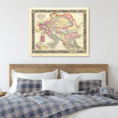 Kaart van het Oostenrijkse rijk Canvas Afdruk (Insitu (Slaapkamer))