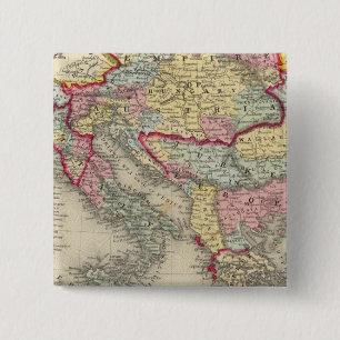 Kaart van het Oostenrijkse rijk Vierkante Button 5,1 Cm