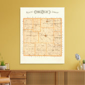 Kaart van het Oranje district Canvas Afdruk (Insitu (Woonkamer))