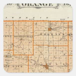 Kaart van het Oranje district Vierkante Sticker