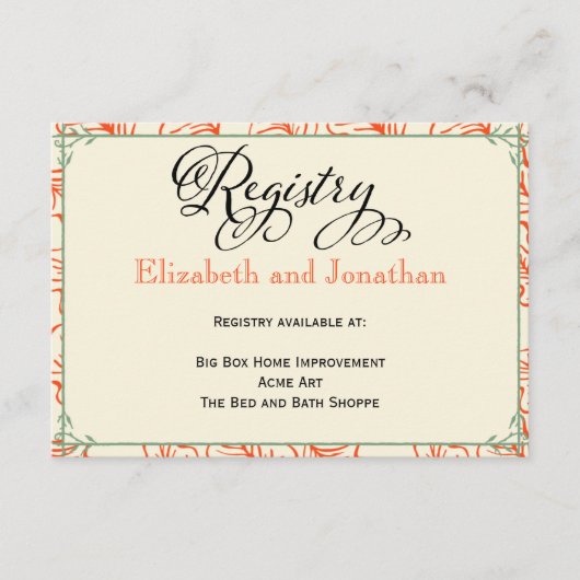 Kaart van het Oranje en Blauwgroen Rustic Wedding  (Voorkant)