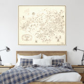 Kaart van het Oranje graafschap New York voor 1810 Canvas Afdruk (Insitu (Slaapkamer))