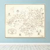 Kaart van het Oranje graafschap New York voor 1810 Canvas Afdruk (Insitu (Houten vloer))