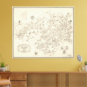 Kaart van het Oranje graafschap New York voor 1810 Canvas Afdruk (Insitu (Woonkamer))