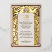 Kaart van het Oranje menu Gold Art Nouveau Mucha v (Voorkant)